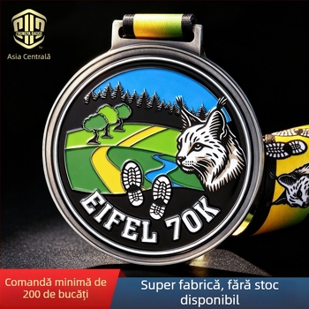 Medalii metalice personalizate pentru evenimentele de maraton montan, medalii de onoare emailate, plăci personalizate pentru competiții de alergare