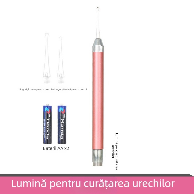Lingură de urechi luminoasă și clește pentru cerumen – set de instrumente pentru curățarea urechilor pentru copii