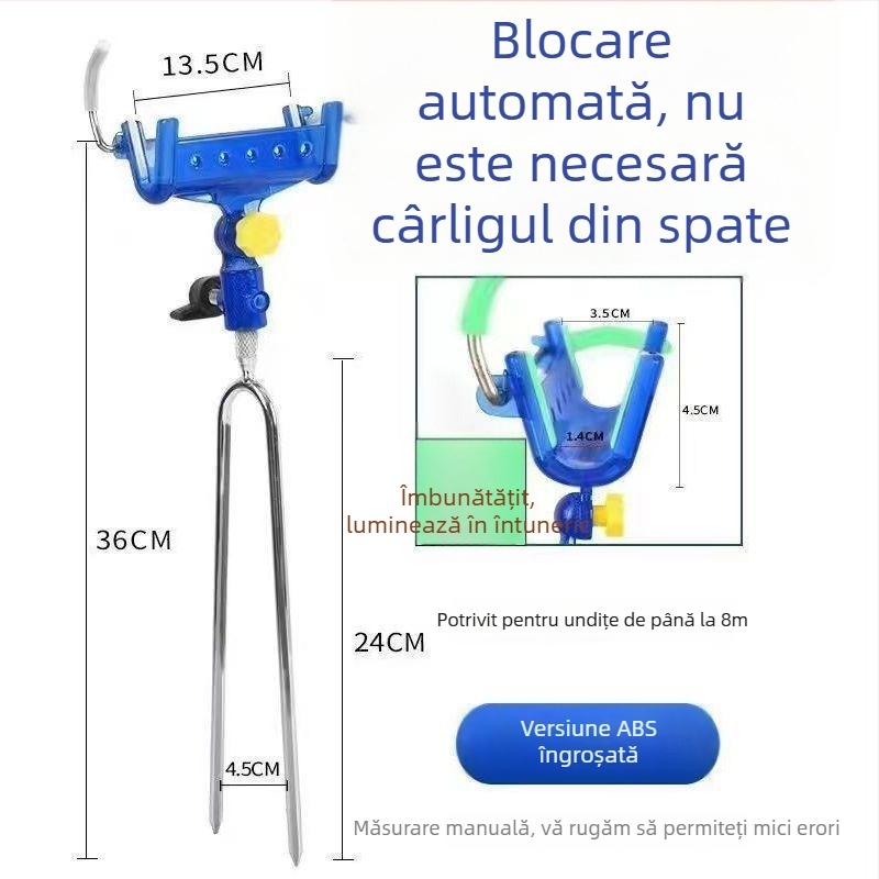 Suport pentru undițe cu blocare automată, suport de sol reglabil, multifuncțional pentru undițe de mână și pescuit marin
