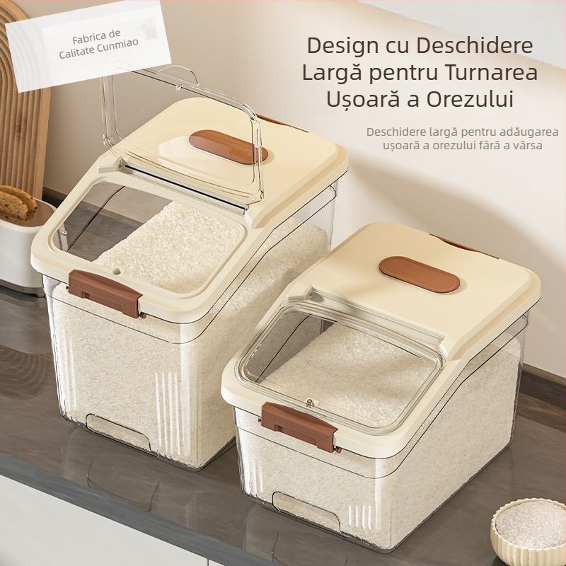 Container de depozitare pentru orez și făină, capacitate mare, etanș, rezistent la umezeală și insecte
