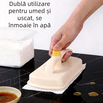 Lavetă de unică folosință cu burete înlocuibil pentru îndepărtarea petelor – lavetă de bucătărie și baie