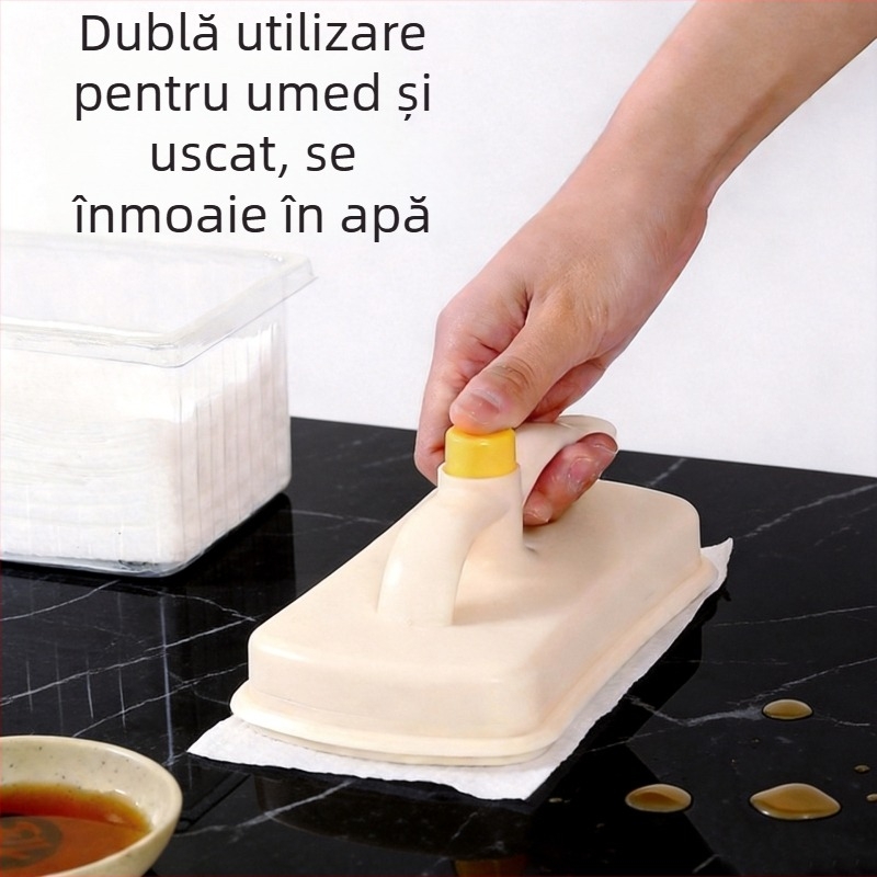 Lavetă de unică folosință cu burete înlocuibil pentru îndepărtarea petelor – lavetă de bucătărie și baie
