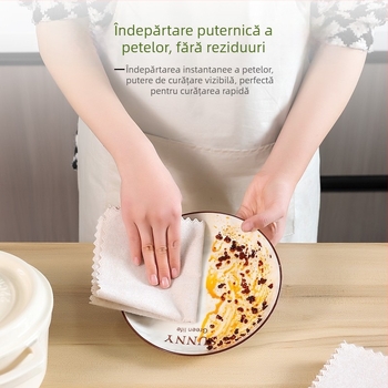 Prosop de bucătărie din microfibră cu loofah, neabsorbant la ulei, ușor de curățat, prosop de curățare din fibre absorbante