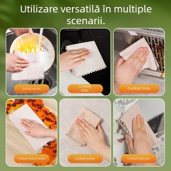 Prosop de bucătărie din microfibră cu loofah, neabsorbant la ulei, ușor de curățat, prosop de curățare din fibre absorbante