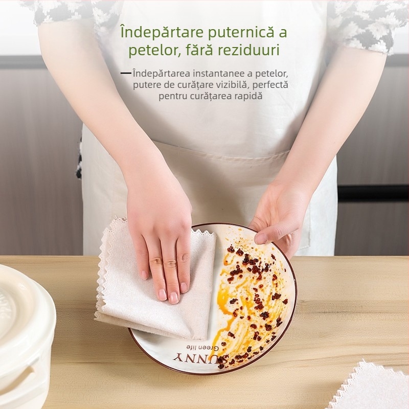 Prosop de bucătărie din microfibră cu loofah, neabsorbant la ulei, ușor de curățat, prosop de curățare din fibre absorbante