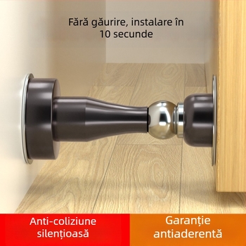 Fără găurire: nou model opritor de uși cu magnet puternic, siguranță anti-prindere, fixare pe podea prin aspirație, blocator anti-coliziune pentru uși