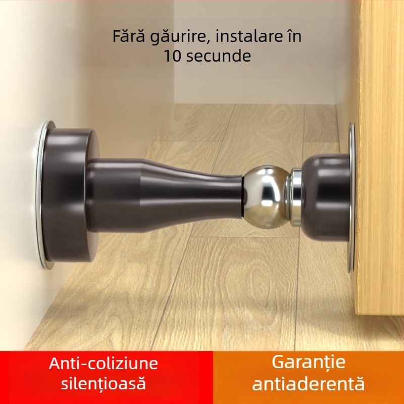 Fără găurire: nou model opritor de uși cu magnet puternic, siguranță anti-prindere, fixare pe podea prin aspirație, blocator anti-coliziune pentru uși