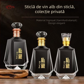 Sticlă transparentă de 500 ml pentru băuturi spirtoase, premium