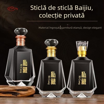 Sticlă transparentă de 500 ml pentru băuturi spirtoase, premium