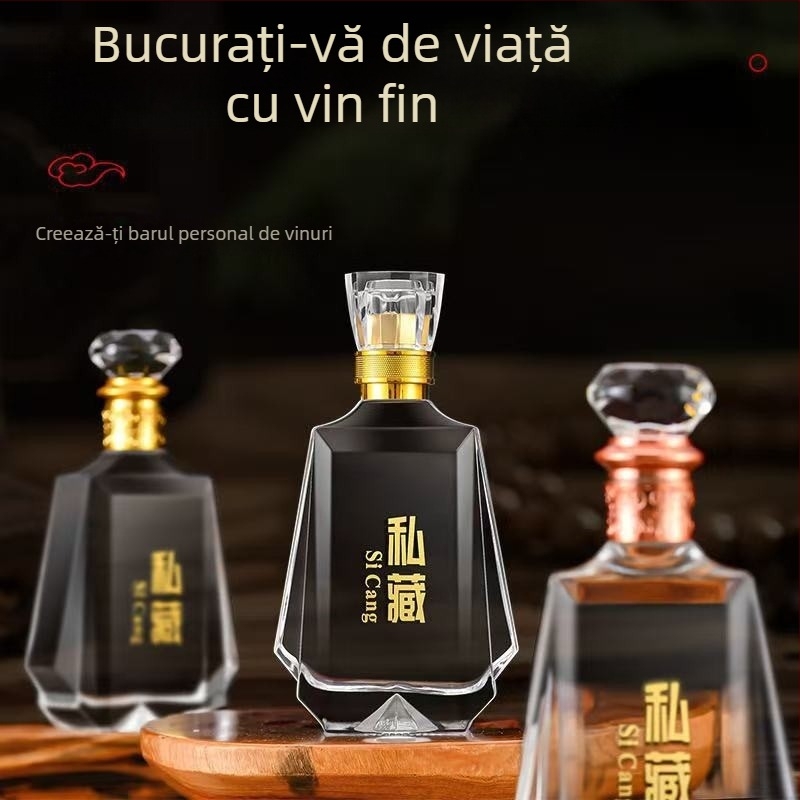 Sticlă transparentă de 500 ml pentru băuturi spirtoase, premium