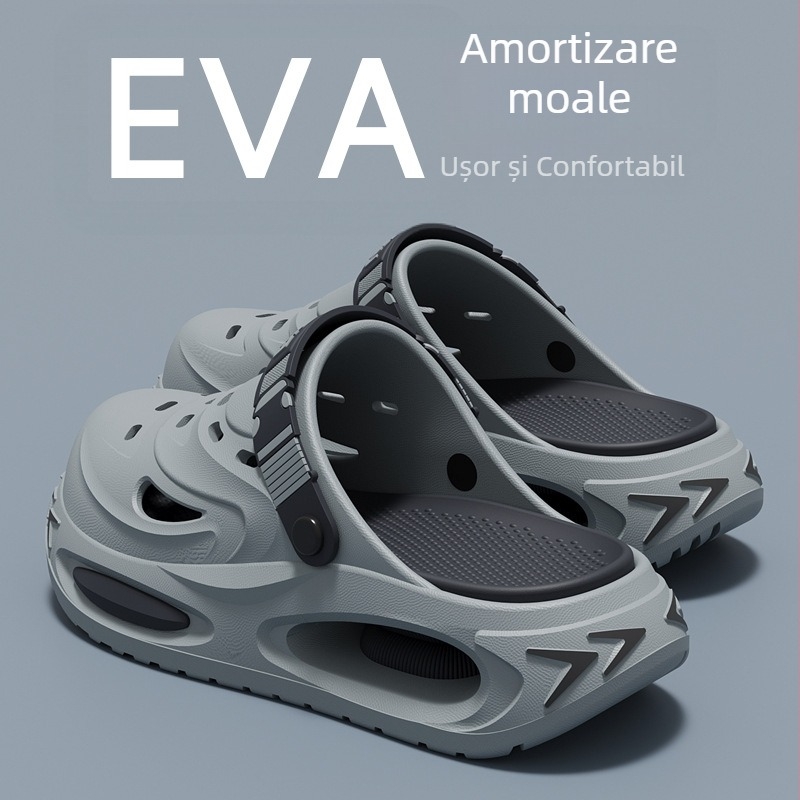 Sandale Crocs-style pentru bărbați, vară 2026, model nou, antiderapante, rezistente la miros, durabile, talpă EVA groasă