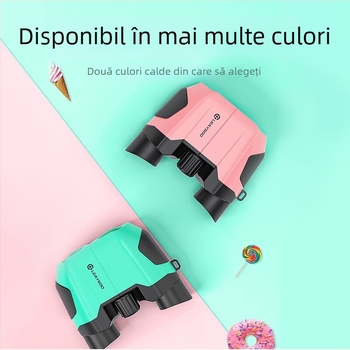 Leaysoo 10x22 Roz Binoclu Portabil Mini pentru Copii