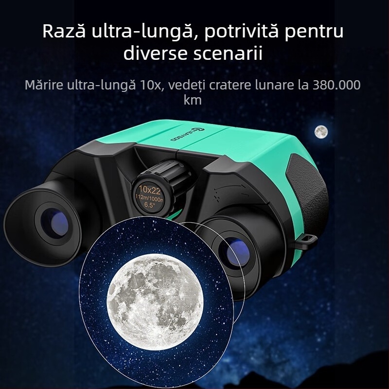 Leaysoo 10x22 Roz Binoclu Portabil Mini pentru Copii