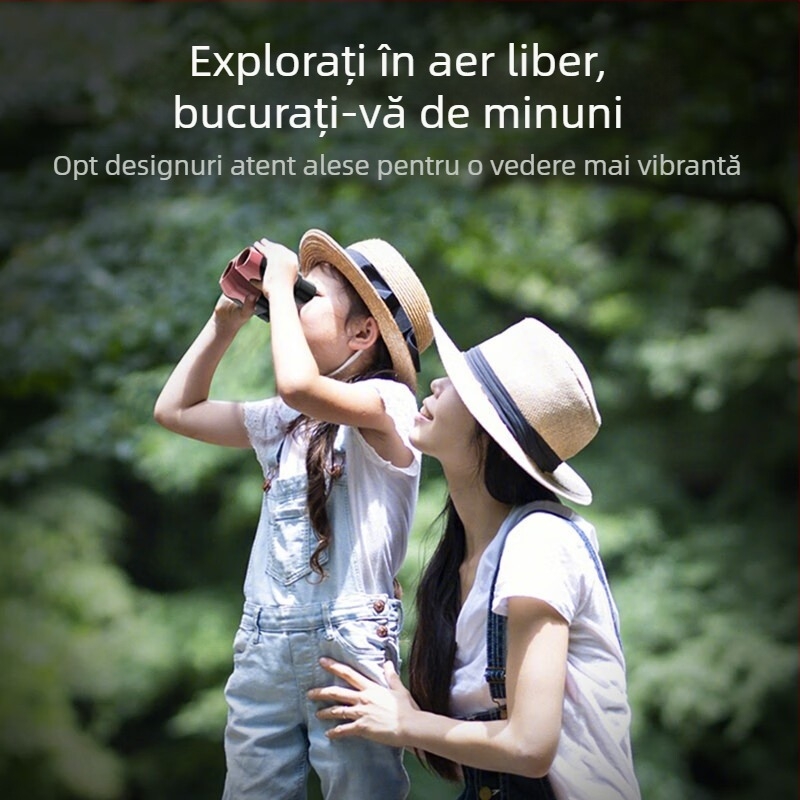 Leaysoo 10x22 Roz Binoclu Portabil Mini pentru Copii