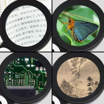 Lupa de citit manuală, 30x, cu lumină caldă și rece, 18 LED-uri, lentile cu două straturi, pentru citit cărți și ziare acasă