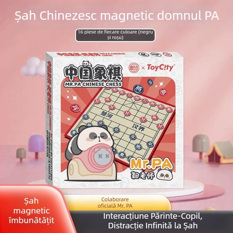 Set magnetic Panda oficial licențiat – include Flying Chess, Gomoku, șah chinezesc și Go