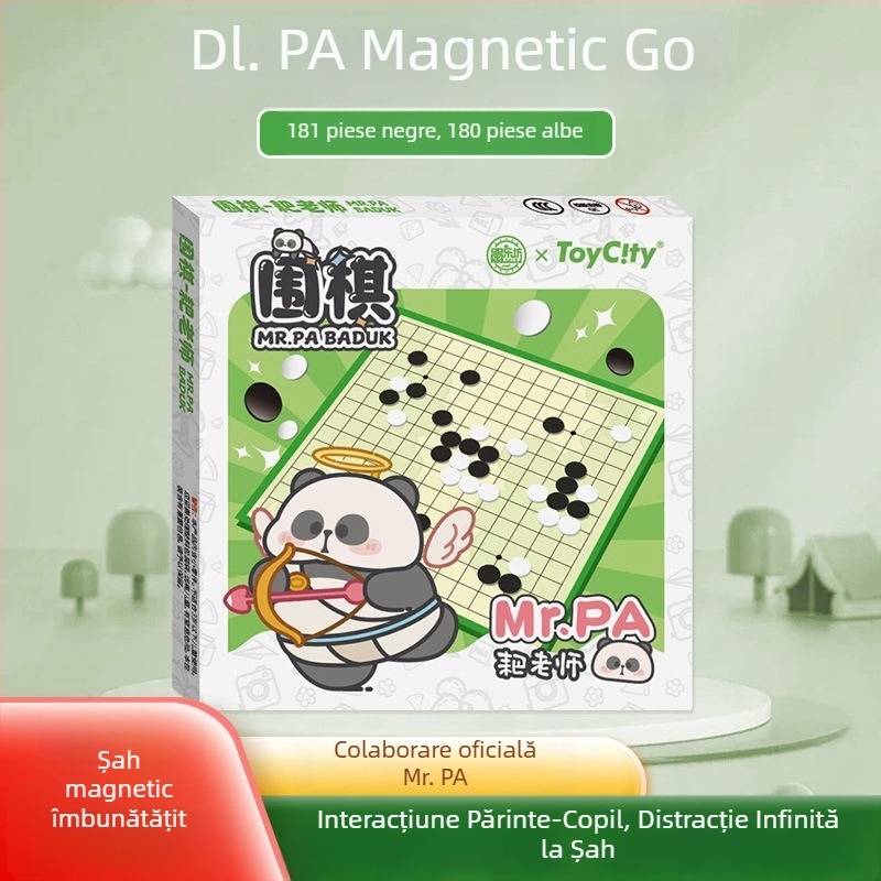 Set magnetic Panda oficial licențiat – include Flying Chess, Gomoku, șah chinezesc și Go