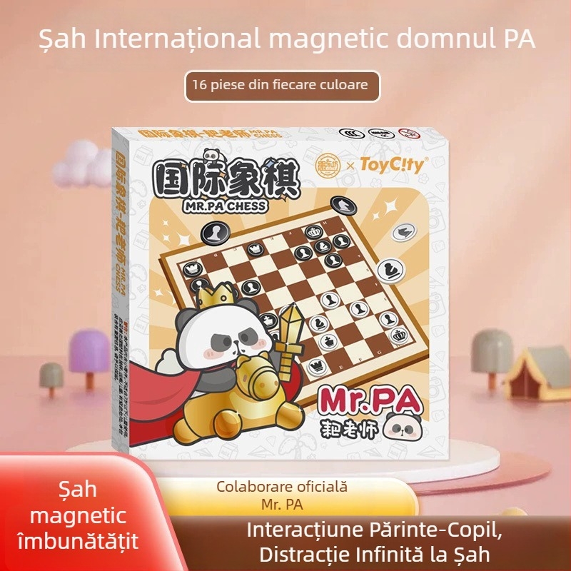 Set magnetic Panda oficial licențiat – include Flying Chess, Gomoku, șah chinezesc și Go