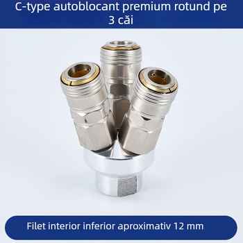 Conector pneumatic circular cu încuietoare automată, tip C, două sensuri; SMY pentru pompe de aer/compresoare; SMV cuplă circulară cu trei căi