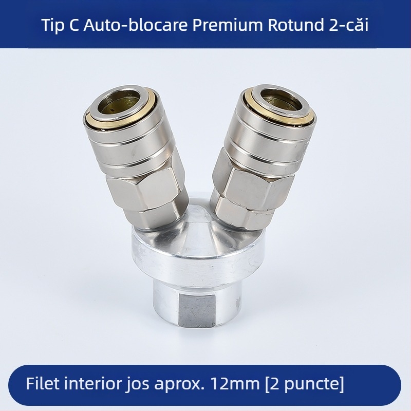 Conector pneumatic circular cu încuietoare automată, tip C, două sensuri; SMY pentru pompe de aer/compresoare; SMV cuplă circulară cu trei căi