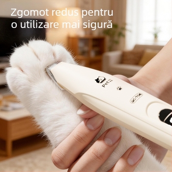 Trimmer electric pentru păr la laba animalelor de companie (câini și pisici), instrument de tăiere a tălpilor, antiîncurcare a părului