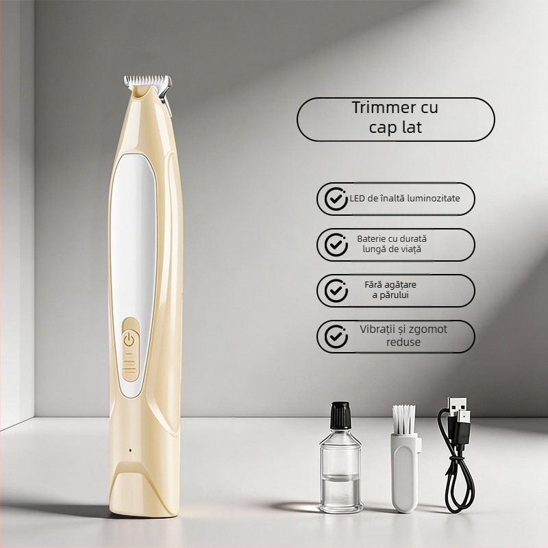 Trimmer electric pentru păr la laba animalelor de companie (câini și pisici), instrument de tăiere a tălpilor, antiîncurcare a părului