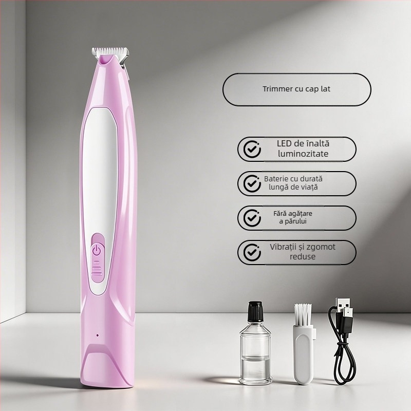 Trimmer electric pentru păr la laba animalelor de companie (câini și pisici), instrument de tăiere a tălpilor, antiîncurcare a părului