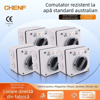 Comutator rotativ industrial exterior, rezistent la praf și apă, 10–63 A, întrerupător de izolare/încărcare