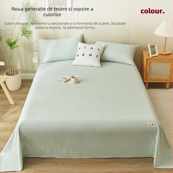 Lenjerie de pat din bumbac 100% vopsit pe fir, set 3 piese, vară, pentru paturi single și dublu, utilizare casnică/cămin, bumbac spălat