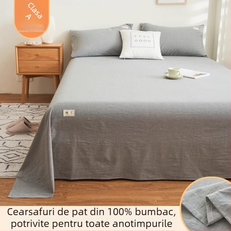 Lenjerie de pat din bumbac 100% vopsit pe fir, set 3 piese, vară, pentru paturi single și dublu, utilizare casnică/cămin, bumbac spălat