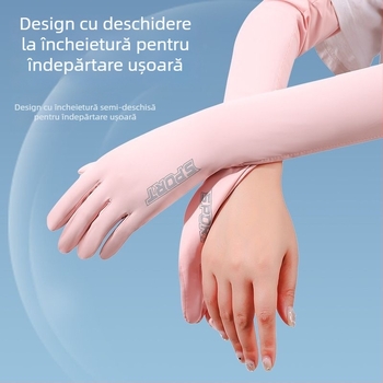Manșete de protecție solară pentru femei, UV, din mătase de gheață, lungite pentru condus și activități în aer liber vara, antiderapante