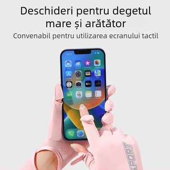 Manșete de protecție solară pentru femei, UV, din mătase de gheață, lungite pentru condus și activități în aer liber vara, antiderapante