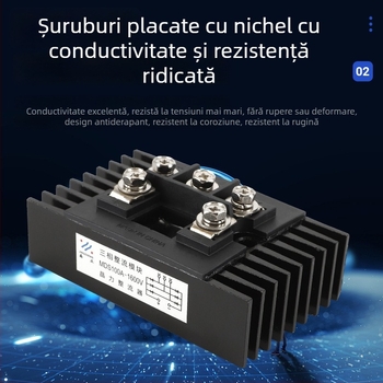 MDS100A stivă de punte trifazate cu placă de bază din aluminiu și radiator încorporat, extensor de gamă integrat, punte redresor pentru încălzire prin inducție.