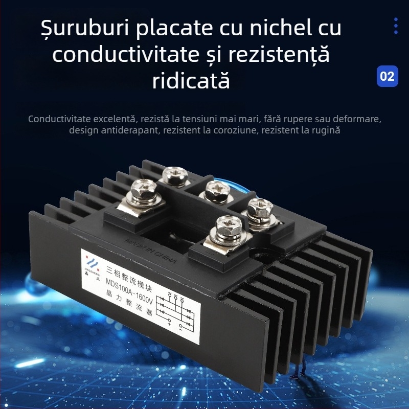 MDS100A stivă de punte trifazate cu placă de bază din aluminiu și radiator încorporat, extensor de gamă integrat, punte redresor pentru încălzire prin inducție.
