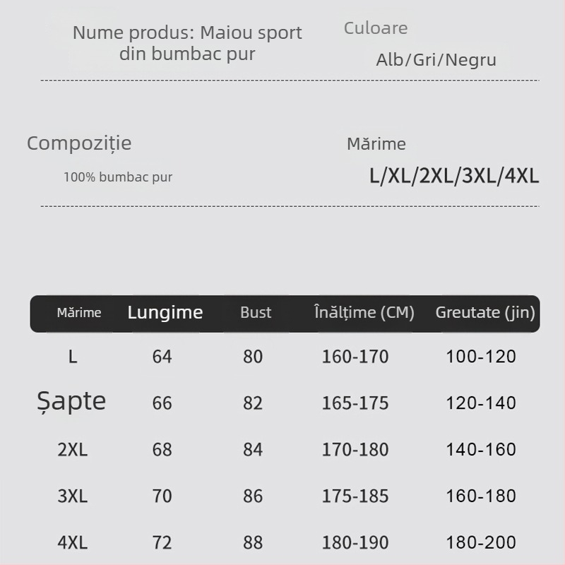 Maieu bărbătesc din bumbac 100%, 240 g, textură rib, croială lejeră, culoare solidă, fără mâneci, respirabil vara