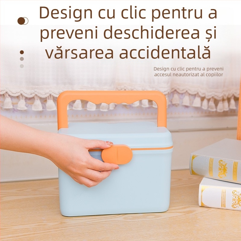 Cutie de medicamente pentru uz casnic, cu capacitate mare și mai multe compartimente, pentru depozitare în situații de urgență