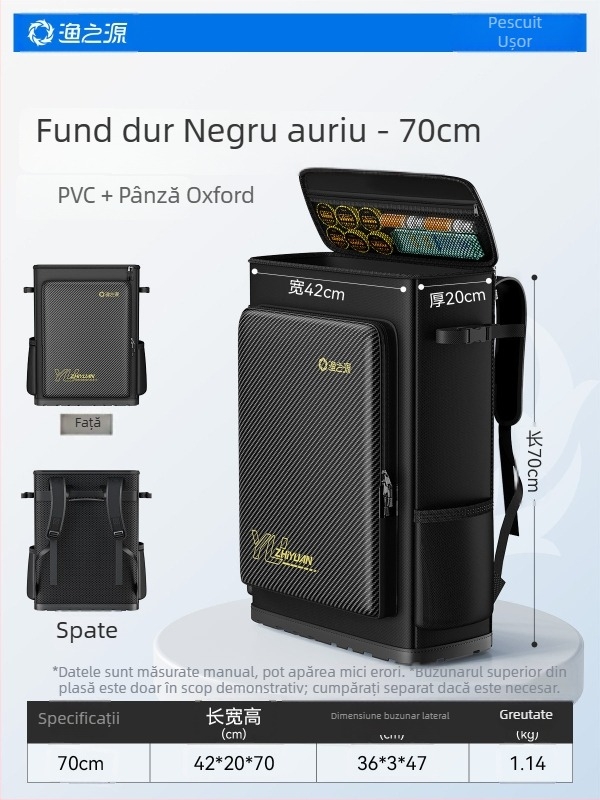 Rucsac-șezut de pescuit cu husă tare, geantă găleată și design ușor multifuncțional Source of Fishing
