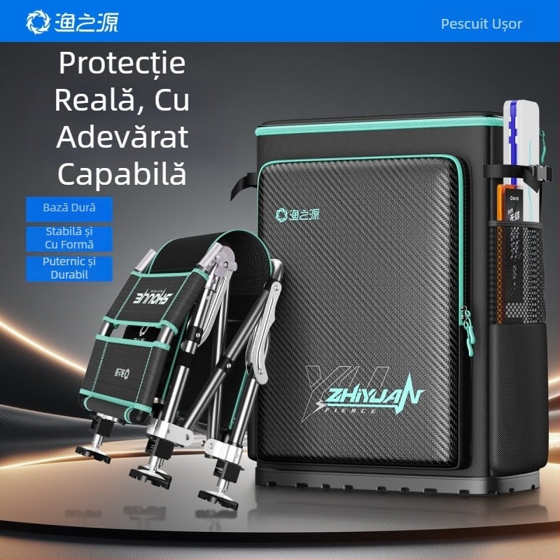 Rucsac-șezut de pescuit cu husă tare, geantă găleată și design ușor multifuncțional Source of Fishing
