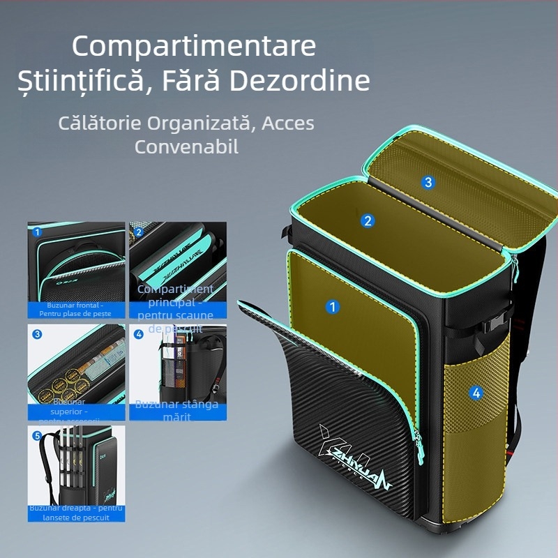 Rucsac-șezut de pescuit cu husă tare, geantă găleată și design ușor multifuncțional Source of Fishing
