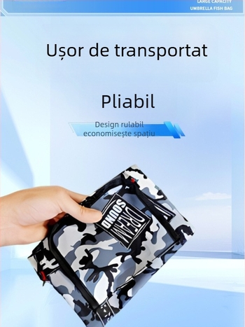 Geantă pliabilă din stofă Oxford pentru bețe de pescuit, capacitate mare, gentuță pentru umbrele și echipament de pescuit, portabilă