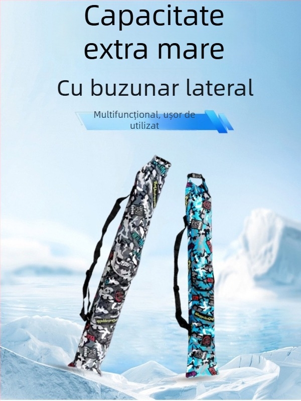 Geantă pliabilă din stofă Oxford pentru bețe de pescuit, capacitate mare, gentuță pentru umbrele și echipament de pescuit, portabilă