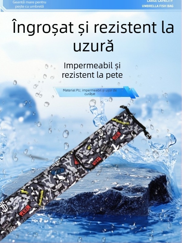 Geantă pliabilă din stofă Oxford pentru bețe de pescuit, capacitate mare, gentuță pentru umbrele și echipament de pescuit, portabilă