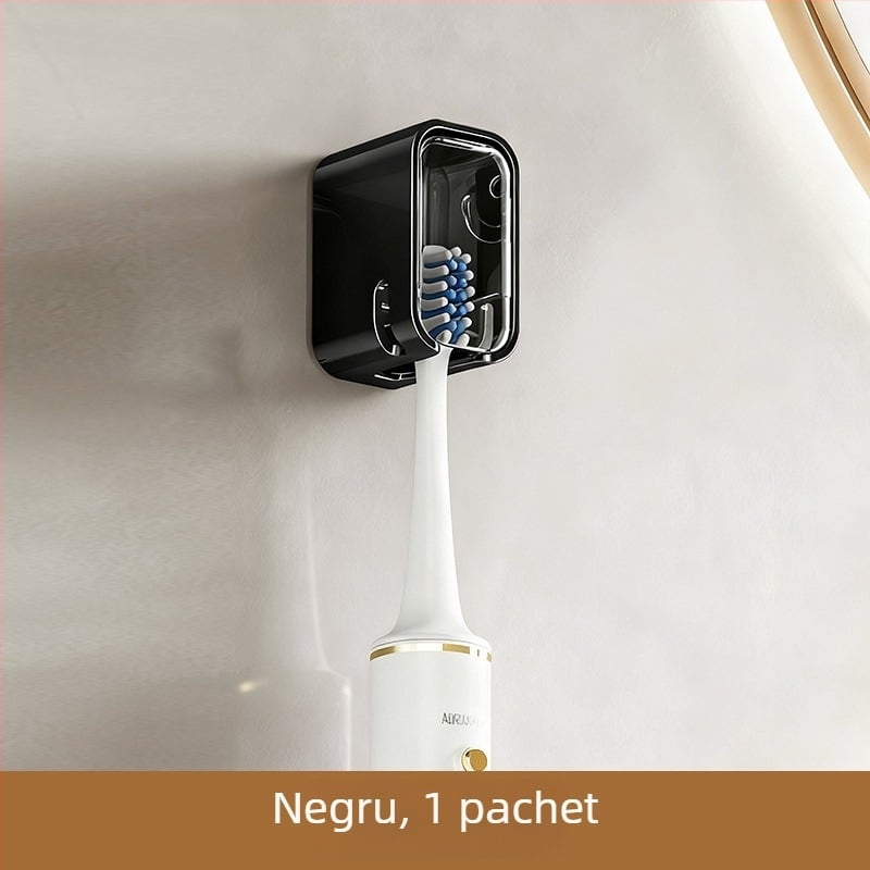 Suport praf protejat pentru periuțe electrice, montat pe perete, baie, fără găuri, depozitare dentară