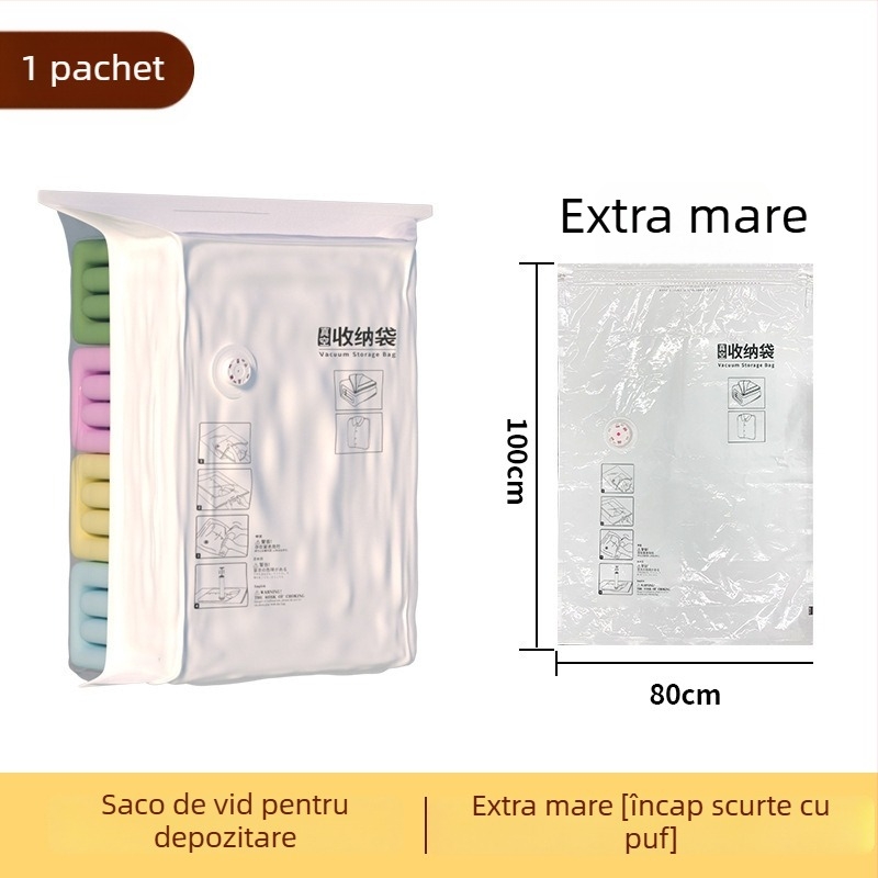 Sac de vid pentru haine și pături, gros, capacitate mare, rezistent la umezeală pentru uz casnic, cu pompă electrică