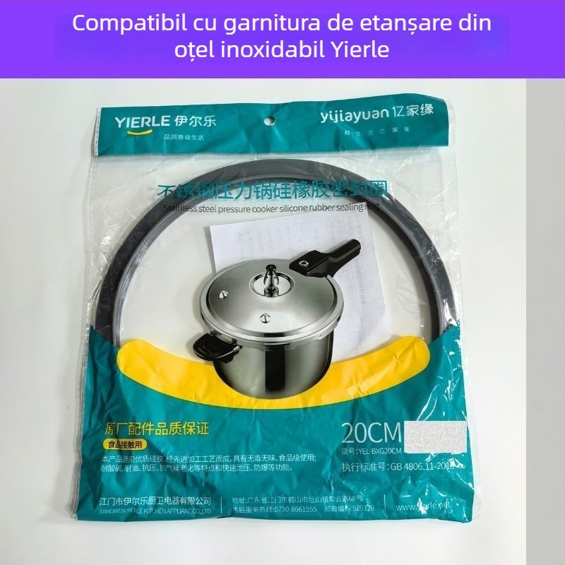 Set garnituri pentru oale sub presiune din oțel inoxidabil: inele de etanșare, garnituri din cauciuc, plăci de sprijin și distanțiere