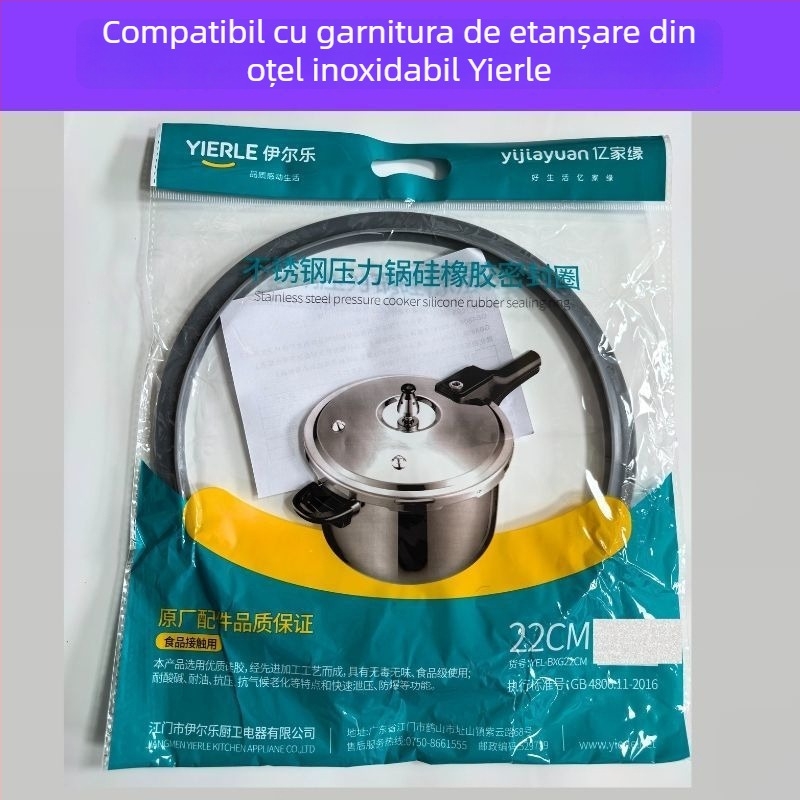 Set garnituri pentru oale sub presiune din oțel inoxidabil: inele de etanșare, garnituri din cauciuc, plăci de sprijin și distanțiere