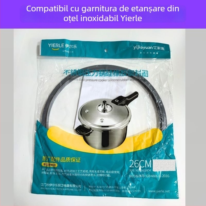 Set garnituri pentru oale sub presiune din oțel inoxidabil: inele de etanșare, garnituri din cauciuc, plăci de sprijin și distanțiere