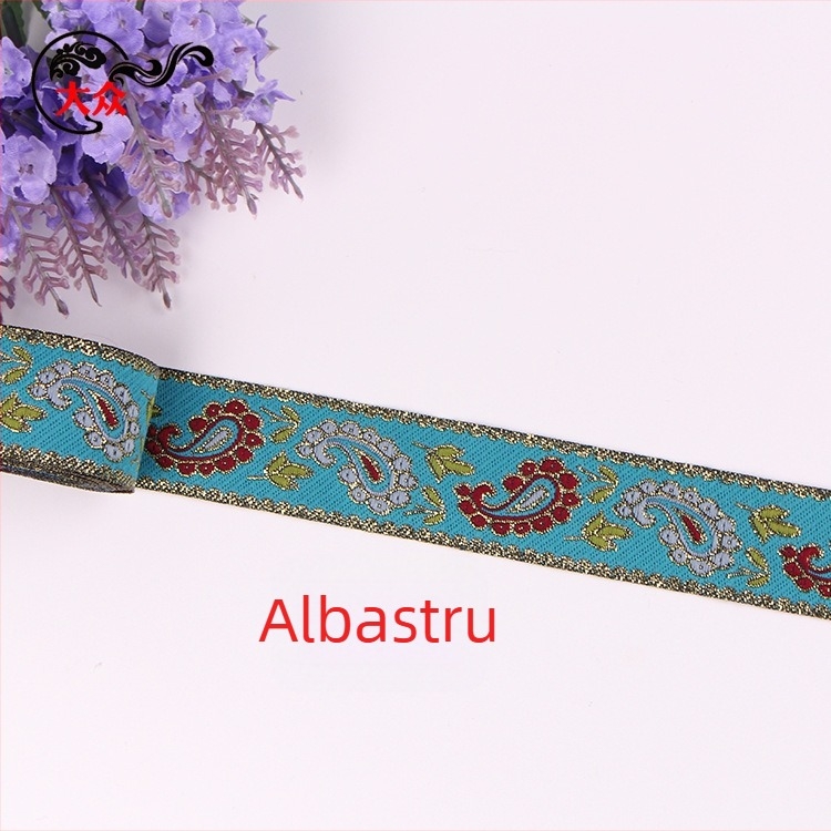 Panglică jacquard etnic colorată pentru perdele și accesorii brodate Hanfu