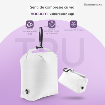Pungi de compresie vacuum pentru haine de călătorie, presare manuală, nailon impermeabil