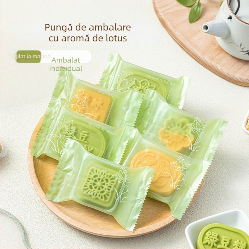 Pungi de ambalare pentru prăjitură cu fasole mung, transparente, sigilate mecanic, ambalaj individual, mini cutii groase pentru coacere